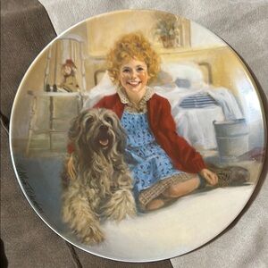 Decorative Plate with Girl and Dog